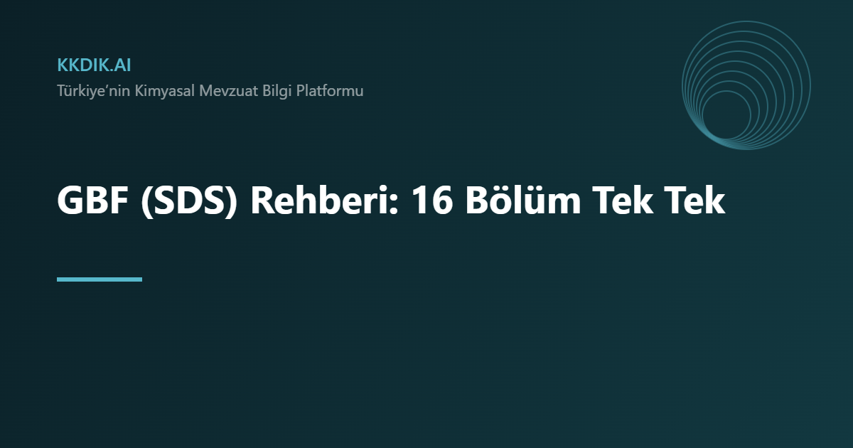 GBF (SDS) Rehberi — KKDİK bilgi sayfası görseli